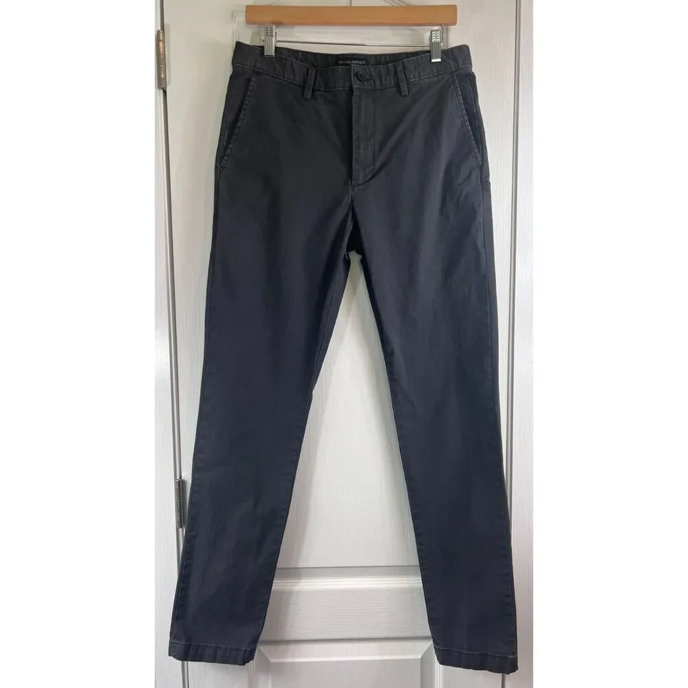 Banana Republic Men's Skinny Lived-In Chino Pants Flint Grey Size 32 x 34